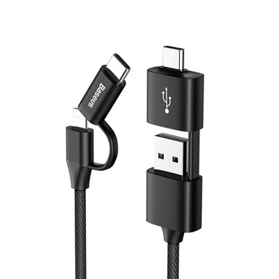 倍思 五合一多功能数据线 Type-C+USB双输出 Type-C转OTG 苹果