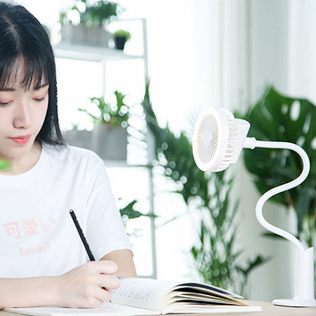 迷你小风扇USB充电LED台灯办公夹子便携学生床上随身夹扇logo定制