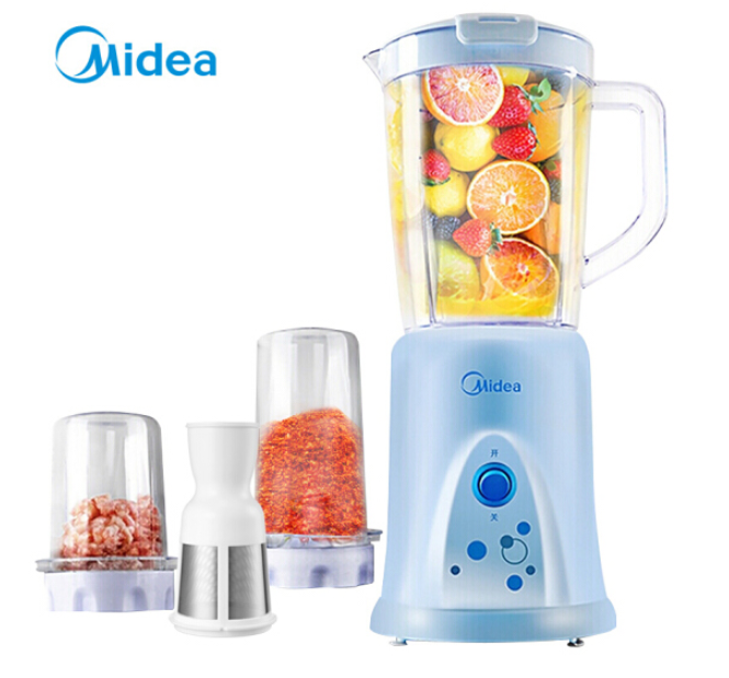 美的（Midea）料理机家用 多功能三杯榨汁机 婴儿辅食搅拌研磨绞肉