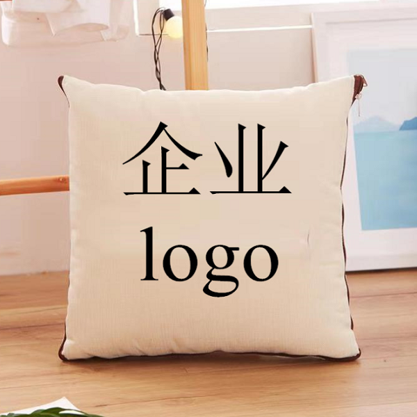 北欧树叶风格棉麻抱枕可定制logo来图diy印花靠垫