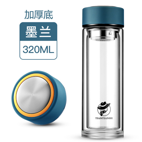 商务高档双层玻璃杯透明高硼硅耐高温广告礼品大容量水杯定制LOGO