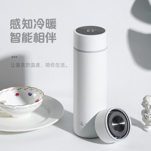  品牌tomic特美刻陶瓷内胆智能保温杯温度显示杯